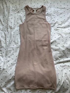 Beige bodycon minidress